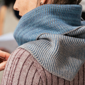 Brioche Split Cowl - 100% Extrafine Merino