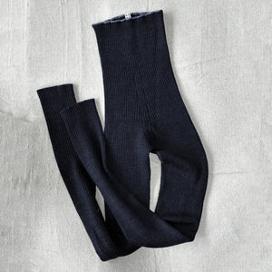 Harry Knitted Rib Leggings - 100% Extra Fine Merino - Anthracite