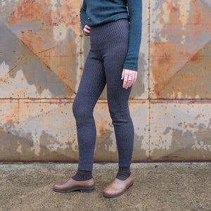 Harry Knitted Rib Leggings - 100% Extra Fine Merino - Anthracite