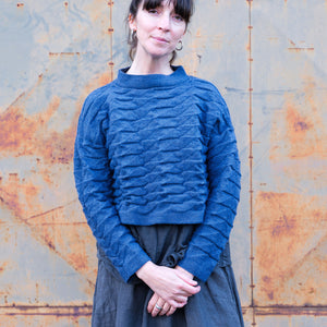 Helix Short Jumper - 100% Pure Wool - Blue