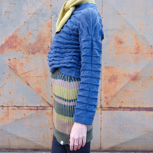 Helix Short Jumper - 100% Pure Wool - Blue