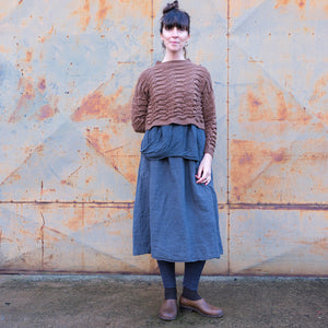 Helix Short Jumper - 100% Pure Wool - Chestnut