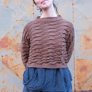 Helix Short Jumper - 100% Pure Wool - Chestnut