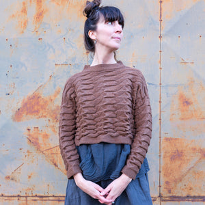 Helix Short Jumper - 100% Pure Wool - Chestnut