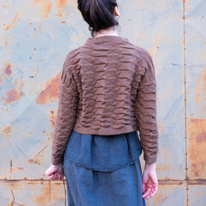 Helix Short Jumper - 100% Pure Wool - Chestnut