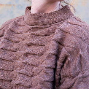 Helix Short Jumper - 100% Pure Wool - Chestnut