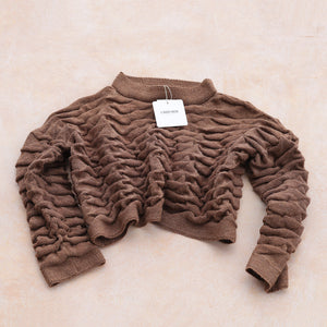 Helix Short Jumper - 100% Pure Wool - Chestnut