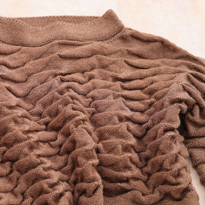 Helix Short Jumper - 100% Pure Wool - Chestnut