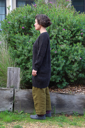 Moss Dress - Alpaca/Merino - Basalt Tweed