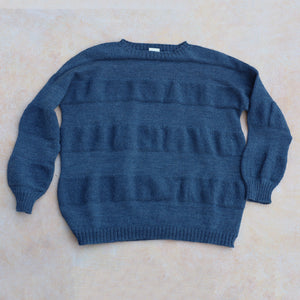 Moss Jumper - 100% Wool - Blue Melange