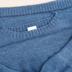 Moss Jumper - 100% Wool - Blue Melange