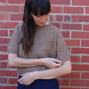 Moss Short Sleeved Knit - Hemp/Wool Marl