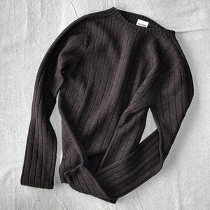 Nico Pullover - 100% Extra Fine Merino - Dark Chocolate