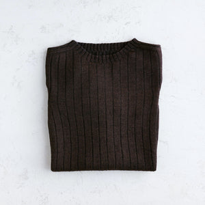 Nico Pullover - 100% Extra Fine Merino - Dark Chocolate