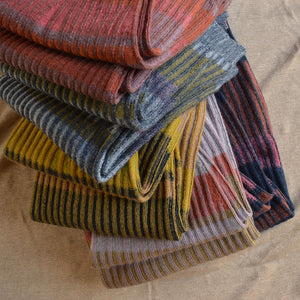 Womens Knitted Rib Skirt/Bellywarmer - Midi - 100% Plant Dyed Merino - Pink Madder