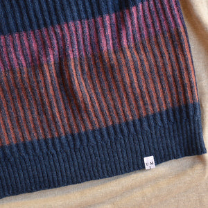 Womens Knitted Rib Skirt/Bellywarmer - Midi - 100% Plant Dyed Merino - Dark Indigo