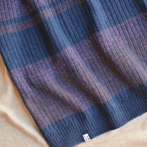Womens Knitted Rib Skirt/Bellywarmer - Midi - 100% Plant Dyed Merino - Dark Indigo