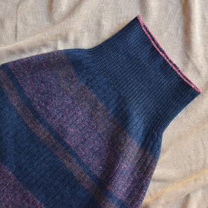 Womens Knitted Rib Skirt/Bellywarmer - Midi - 100% Plant Dyed Merino - Dark Indigo