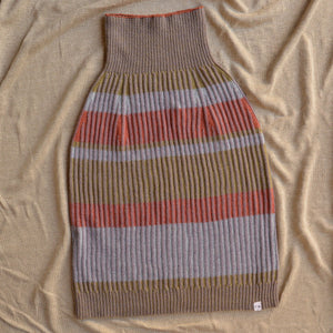 Womens Knitted Rib Skirt/Bellywarmer - Midi - 100% Plant Dyed Merino - Dusty Lilac