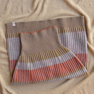 Womens Knitted Rib Skirt/Bellywarmer - Midi - 100% Plant Dyed Merino - Dusty Lilac