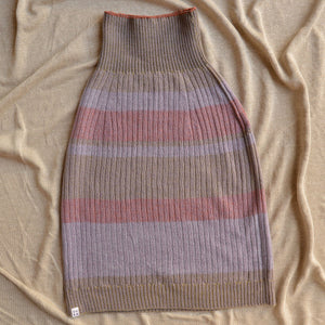 Womens Knitted Rib Skirt/Bellywarmer - Midi - 100% Plant Dyed Merino - Dusty Lilac