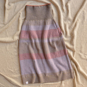 Womens Knitted Rib Skirt/Bellywarmer - Midi - 100% Plant Dyed Merino - Dusty Lilac