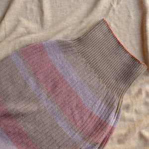 Womens Knitted Rib Skirt/Bellywarmer - Midi - 100% Plant Dyed Merino - Dusty Lilac