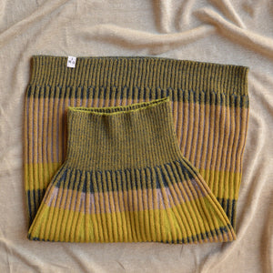 Womens Knitted Rib Skirt/Bellywarmer - Midi - 100% Plant Dyed Merino - Mustard
