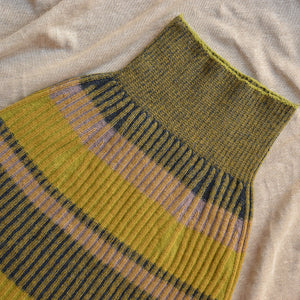 Womens Knitted Rib Skirt/Bellywarmer - Midi - 100% Plant Dyed Merino - Mustard