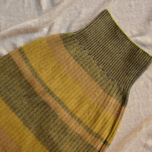 Womens Knitted Rib Skirt/Bellywarmer - Midi - 100% Plant Dyed Merino - Mustard