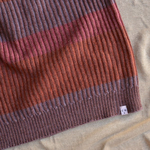 Womens Knitted Rib Skirt/Bellywarmer - Midi - 100% Plant Dyed Merino - Pink Madder