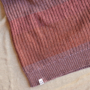 Womens Knitted Rib Skirt/Bellywarmer - Midi - 100% Plant Dyed Merino - Pink Madder