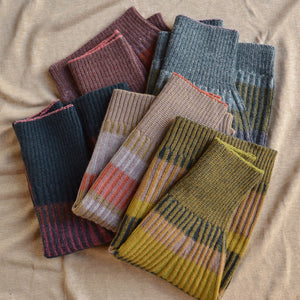 Womens Knitted Rib Skirt/Bellywarmer - Mini - 100% Plant Dyed Merino - Indigo