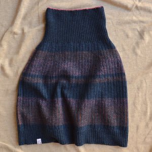 Womens Knitted Rib Skirt/Bellywarmer - Mini - 100% Plant Dyed Merino - Dark Indigo