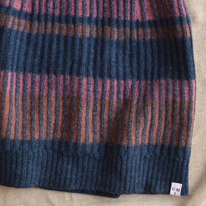 Womens Knitted Rib Skirt/Bellywarmer - Mini - 100% Plant Dyed Merino - Dark Indigo