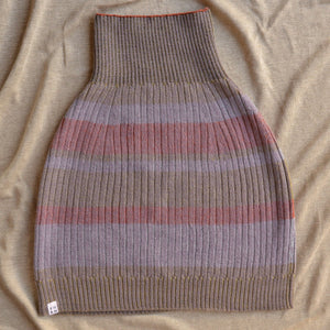 Womens Knitted Rib Skirt/Bellywarmer - Mini - 100% Plant Dyed Merino - Dusty Lilac
