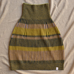 Womens Knitted Rib Skirt/Bellywarmer - Mini - 100% Plant Dyed Merino - Mustard