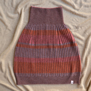 Womens Knitted Rib Skirt/Bellywarmer - Mini - 100% Plant Dyed Merino - Pink Madder