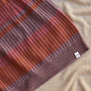 Womens Knitted Rib Skirt/Bellywarmer - Mini - 100% Plant Dyed Merino - Pink Madder