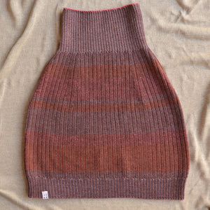 Womens Knitted Rib Skirt/Bellywarmer - Mini - 100% Plant Dyed Merino - Pink Madder