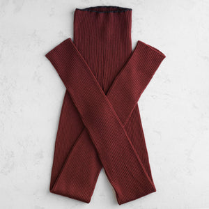 Harry Knitted Rib Leggings - 100% Extra Fine Merino - Russet (S-L)