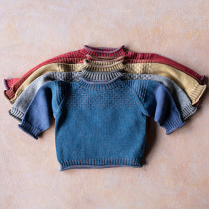 Smocked Baby Jumper - 100% Organic Plant Dyed GOTS Merino Wool (0-3y)