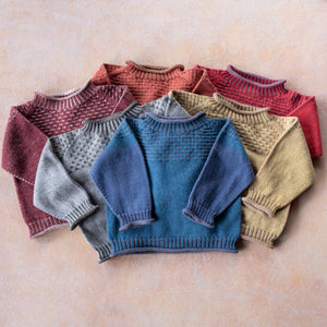 Smocked Baby Jumper - 100% Organic Plant Dyed GOTS Merino Wool (0-3y)