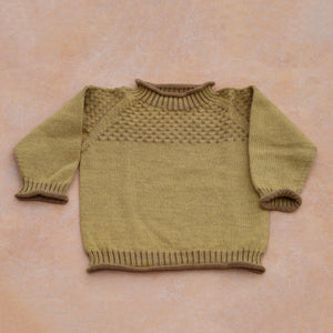 Smocked Baby Jumper - 100% Organic Plant Dyed GOTS Merino Wool (0-3y)