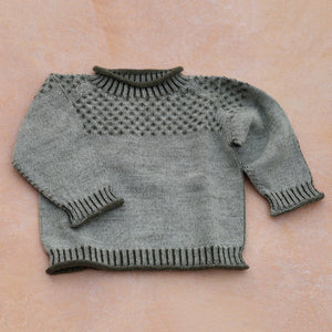 Smocked Baby Jumper - 100% Organic Plant Dyed GOTS Merino Wool (0-3y)