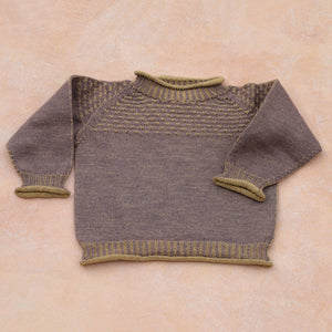 Smocked Baby Jumper - 100% Organic Plant Dyed GOTS Merino Wool (0-3y)