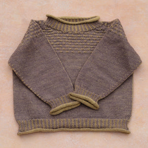 Smocked Baby Jumper - 100% Organic Plant Dyed GOTS Merino Wool (0-3y)