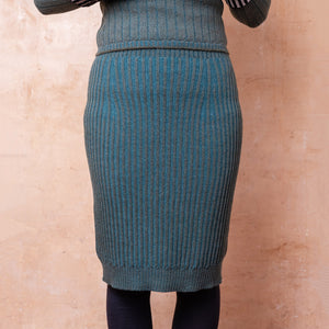 Mia Rib Knit Bellywarmer Skirt - Midi - 100% Extrafine Merino