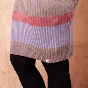 Mia Rib Knit Bellywarmer Skirt- Midi - 100% Plant Dyed Merino - Dusty Lilac