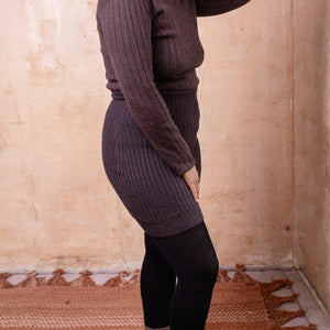 Mia Rib Knit Bellywarmer Skirt - Mini - 100% Extrafine Merino
